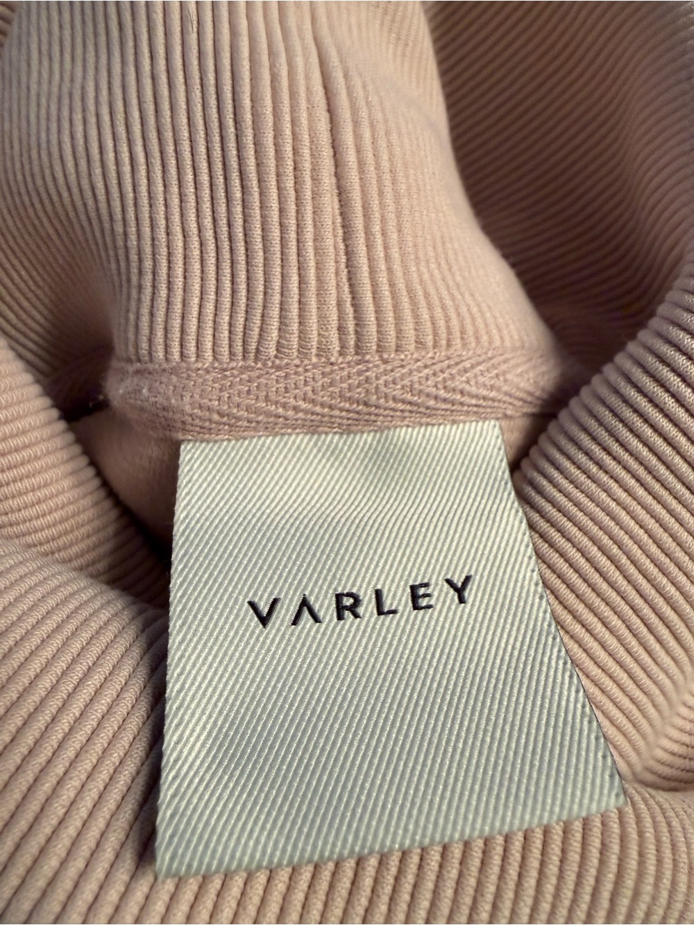 Varley Milton Ribbed Sweatshirt Side Zips Mushroom, SIZE XL - Picture 4 of 8
